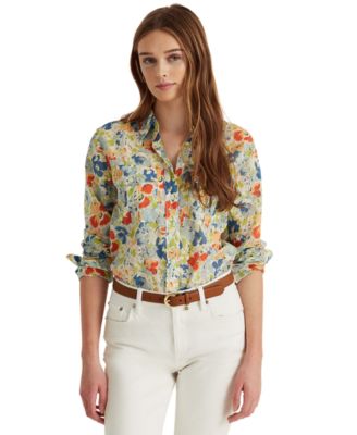 ralph lauren floral cotton shirt