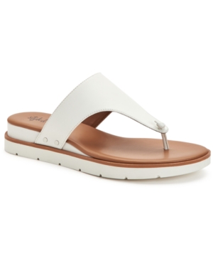 Shop Style & Co Women's Emmaa Thong Flat Sandals, Created For Macy's In White Smooth