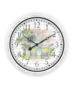 La Crosse Technology Clock 15.75" Indoor And Outdoor Quartz Wall Clock In White
