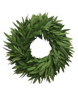 Greenishblu Fresh Seeded Eucalyptus, Bay Leaf And Rosemary Wreath, 20" In Green