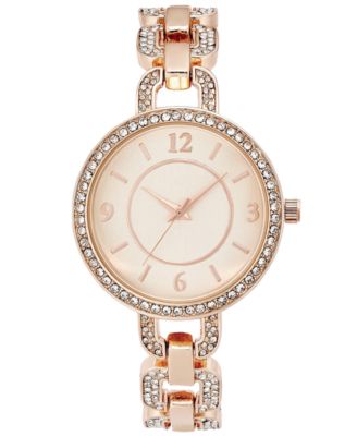 Charter Club Women's Pavé Rose Gold-Tone Bracelet Watch 33mm, Created ...