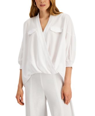 Alfani Petite Surplice Top, Created for Macy's - Macy's