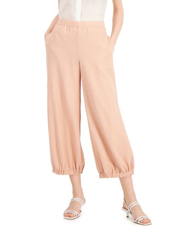 Alfani Textured Cropped Jogger Pants, Created for Macy's - Macy's