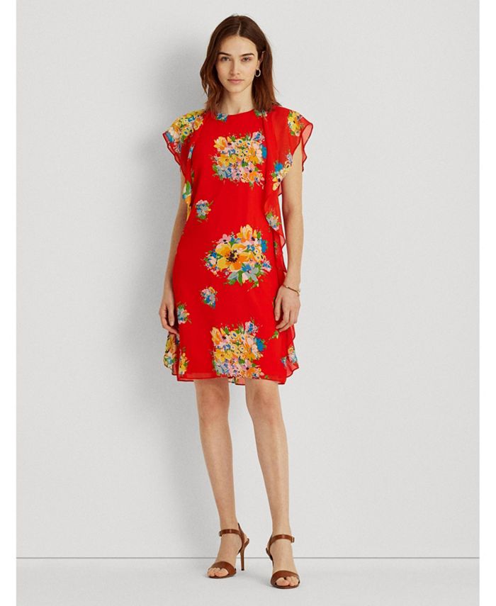 Lauren Ralph Lauren Petite Floral Ruffled Shift Dress Macy's