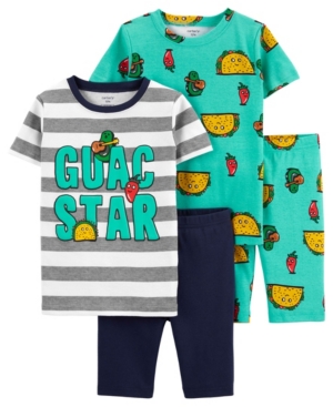 Little Boys Guac Loose Fit Pajamas 4 Pieces