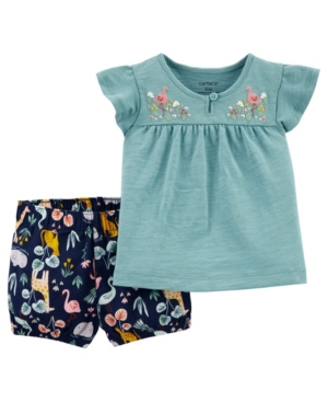 Carter's Baby Girls Slub Jersey Top and Short Set 2 Pieces