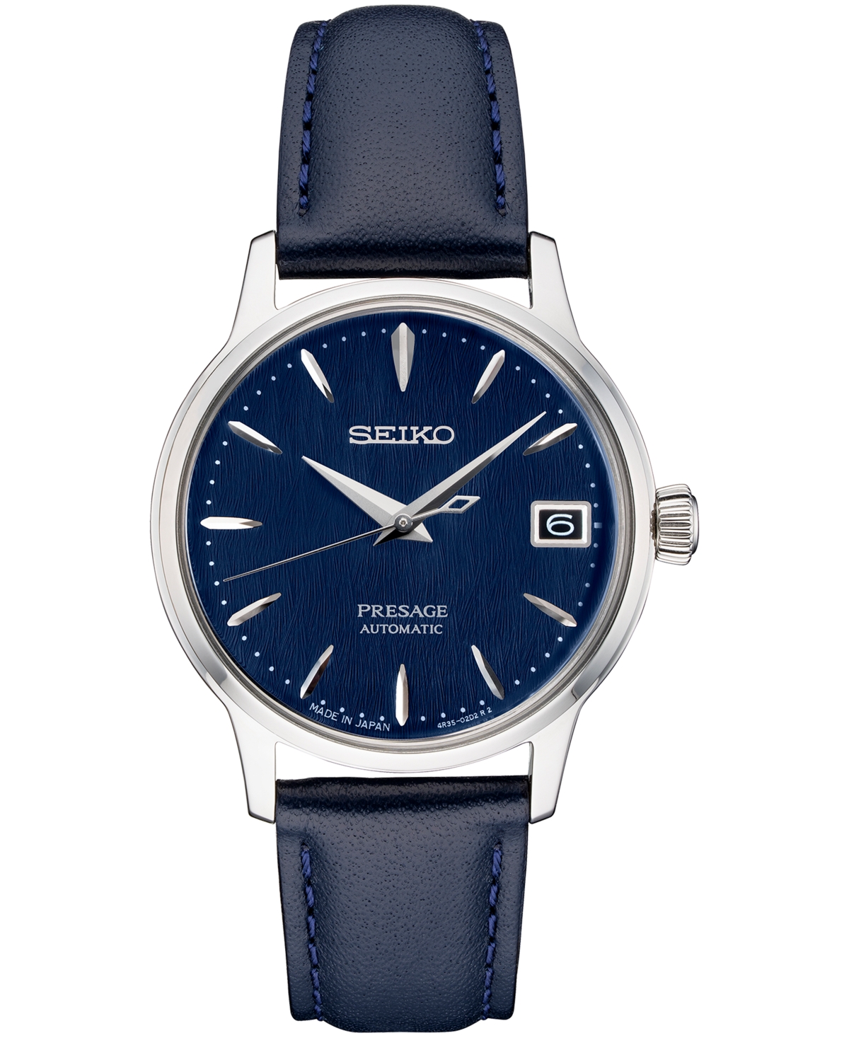 Seiko Women's Automatic Presage Blue Leather Strap Watch 34mm & Reviews -  All Watches - Jewelry & Watches - Macy's