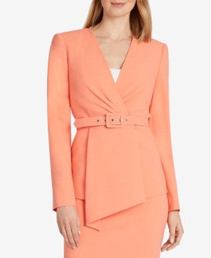 Tahari Asl Belted Asymmetrical Blazer