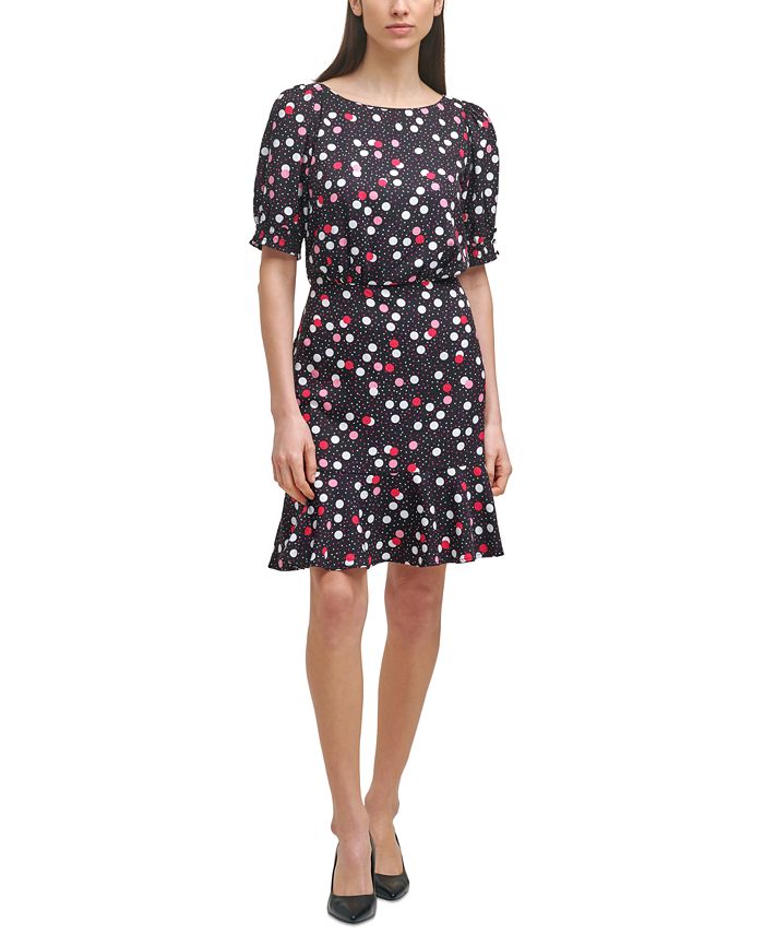 Karl Lagerfeld Paris Printed RuffledHem Dress Macy's