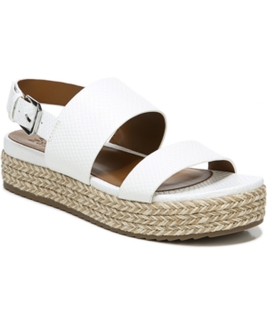 Naturalizer Patience Platform Slingback Sandals Women's Shoes In White Embossed Snake