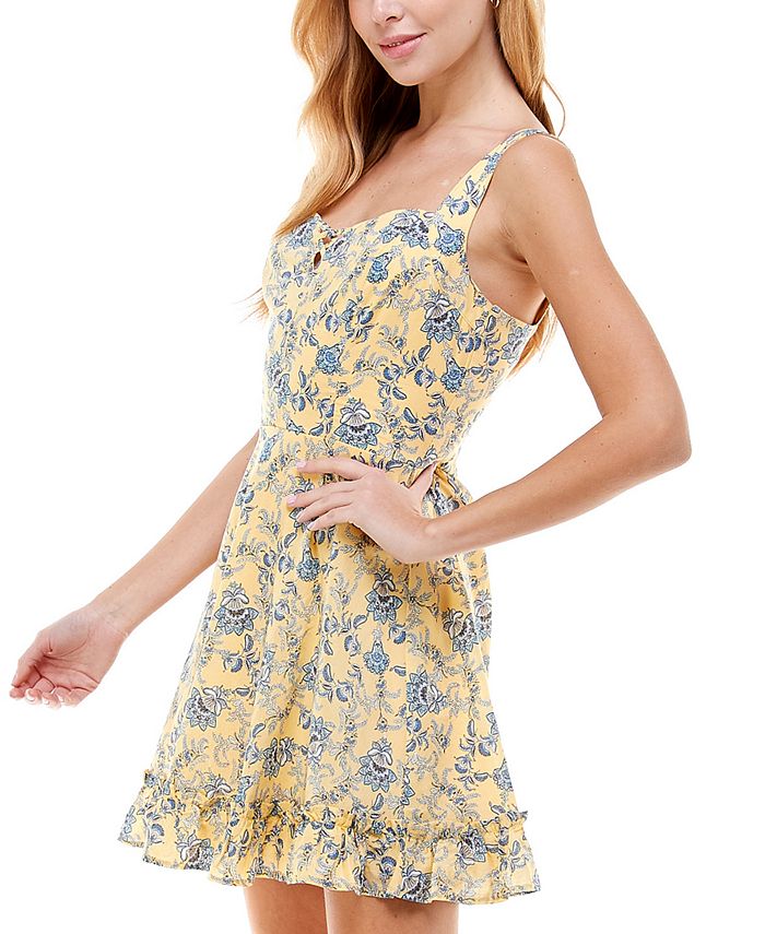 City Studios Juniors Floral Print A Line Dress Macy s