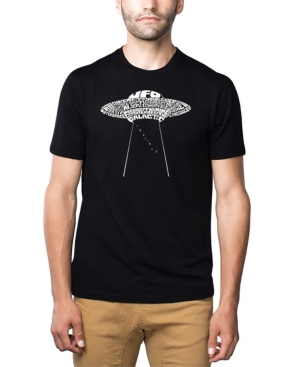 La Pop Art Men's Premium Blend Word Art Flying Saucer Ufo T-shirt In Black