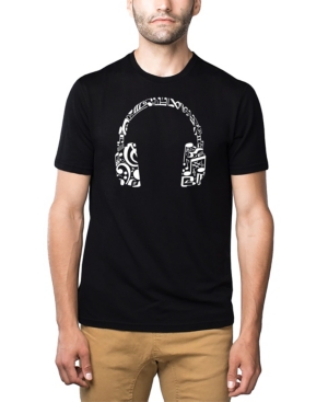 Shop La Pop Art Men's Premium Blend Word Art Music Note Headphones T-shirt In Black