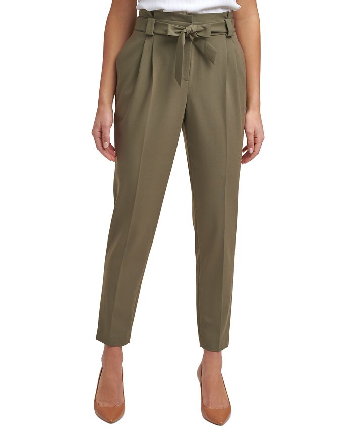 Calvin Klein Tie-Detail Pants, Regular & Petite Sizes - Macy's