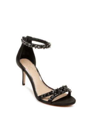 Jewel Badgley Mischka Caroline Embellished Ankle-Strap Evening Sandals Women's Shoes