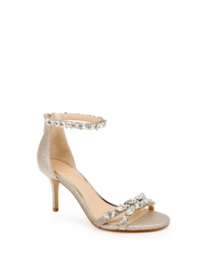 Jewel Badgley Mischka Caroline Embellished Ankle-Strap Evening Sandals Women's Shoes