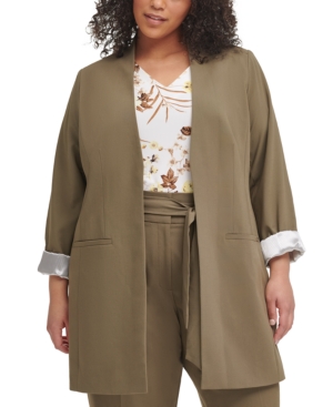 Calvin Klein Plus Size Open-Front Topper Jacket