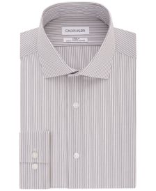 Calvin Klein Men's STEEL Slim-Fit Non-Iron Stretch Performance Stripe Dress Shirt