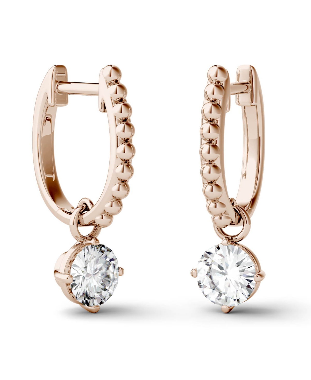 Moissanite Beaded Drop Earrings 1 ct. t.w. Diamond Equivalent in 14k Gold