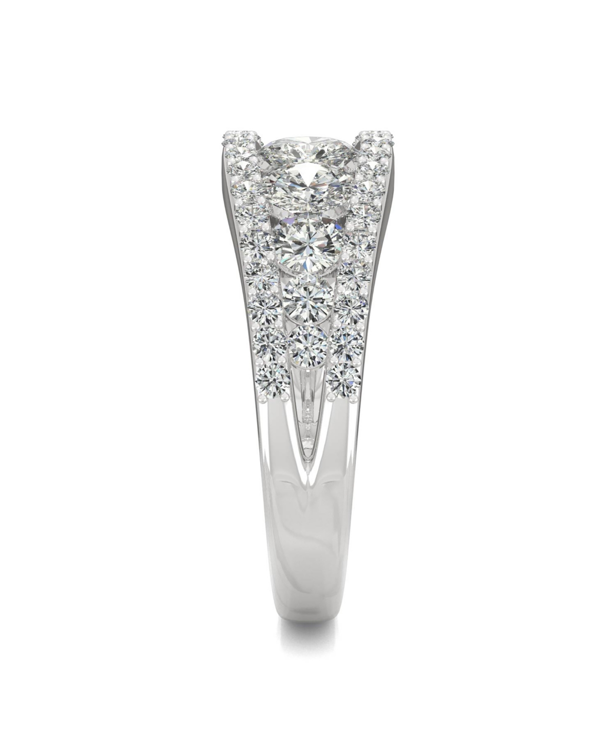 Moissanite Graduated Stone Band 1-1/2 ct. t.w. Diamond Equivalent in 14k- White Gold