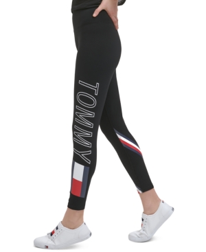 Tommy Hilfiger Women's Sport High Rise Logo 7/8 Length Leggings