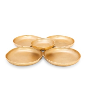 Classic Touch 14.25"D Gold Metal 5 Cluster Bowl