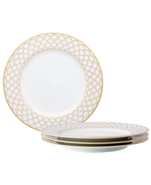 Noritake Eternal Palace Gold Set Of 4 Dinner Plates, 10-1/2" In White And Gold