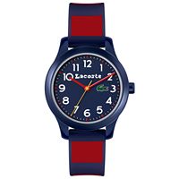 LACOSTE Kids' L.12.12 Blue & Red Silicone Strap Watch (32mm)