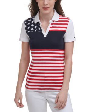 Tommy Hilfiger Printed Striped Cotton Polo Created for Macy's