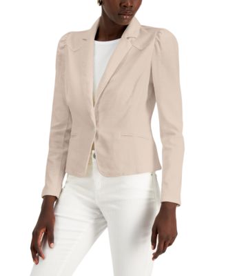 beige puff sleeve blazer