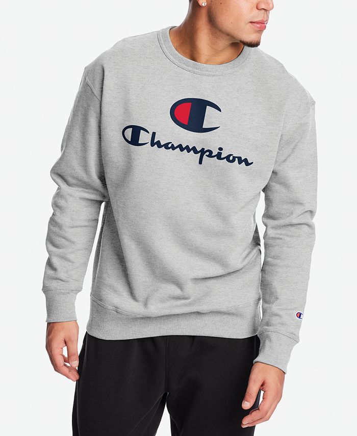 Champion Men's Powerblend Logo-Print Fleece Sweatshirt & Reviews ...