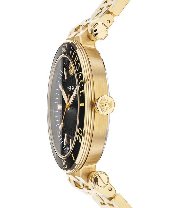 Versace Men's Swiss Greca Sport GoldTone Stainless Steel Bracelet