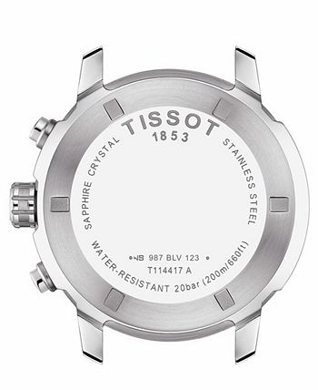 Tissot - Men's Swiss Chronograph PRC 200 Blue Rubber Strap Watch 43mm