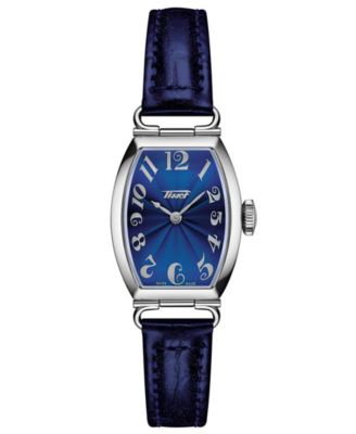 Women's Swiss Heritage Porto Blue Leather Strap Watch 22x30mm