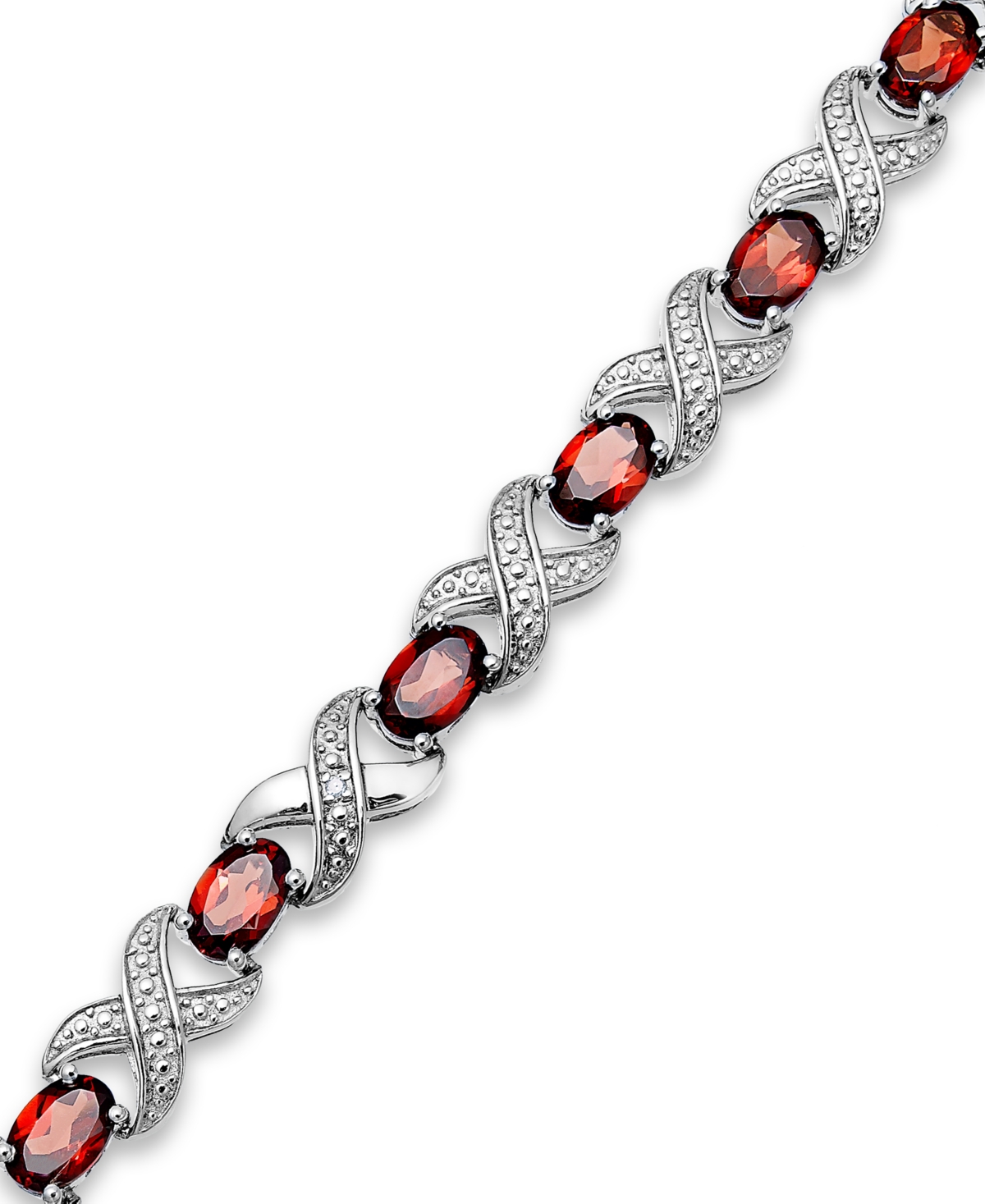 Amethyst (6-1/2 ct. t.w.) and Diamond Accent Xo Bracelet in Sterling Silver (Also in Multi, London Blue Topaz & - Garnet