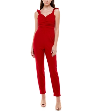 Almost Famous Juniors' Ruffled-Strap Jumpsuit