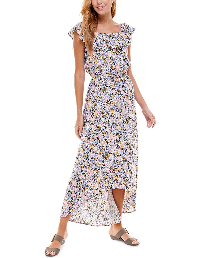 Kingston Grey Juniors' On and Off-The-Shoulder Maxi Dress - Macy's