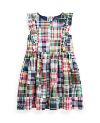 Polo Ralph Lauren Little Girls Patchwork Madras Dress - Macy's