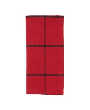 Saro Lifestyle Cotton Table Napkins With Simple Plaid Design, Set Of 4, 20" X 20" In Red