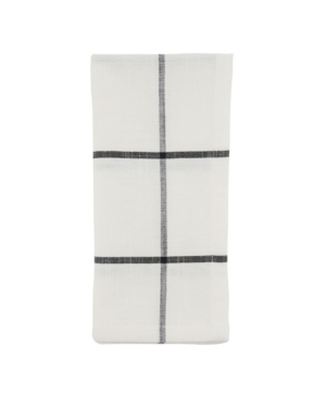 Saro Lifestyle Cotton Table Napkins With Simple Plaid Design, Set Of 4, 20" X 20" In White
