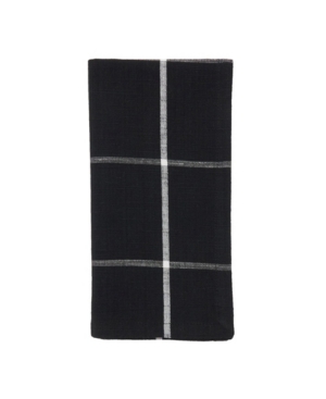 Saro Lifestyle Cotton Table Napkins With Simple Plaid Design, Set Of 4, 20" X 20" In Black