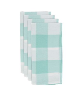 Buffalo Plaid Check Pattern Design Cotton Napkins, Set of 4, 20" x 20"