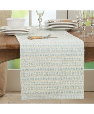 Woven Table Runner with Line Design, 72" x 16"