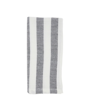 Saro Lifestyle Casual Table Napkins With Striped Design, Set Of 4, 20" X 20" In Silver
