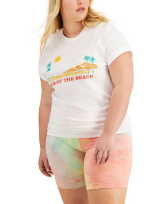 Trendy Plus Size Beach Cotton T-Shirt