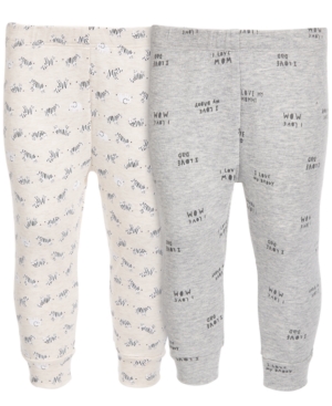 First Impressions Baby Boys & Girls 2-pc. Safari Cotton Jogger Pants Set, Created For Macy's In Vanila Bean Htr