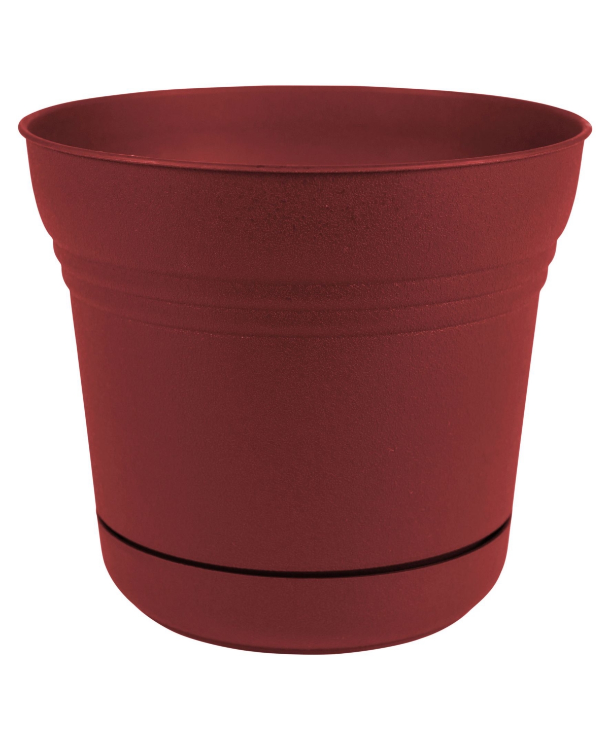 SP1413 Saturn Collection Planter w/ Saucer 14 inches Burnt Red - Red