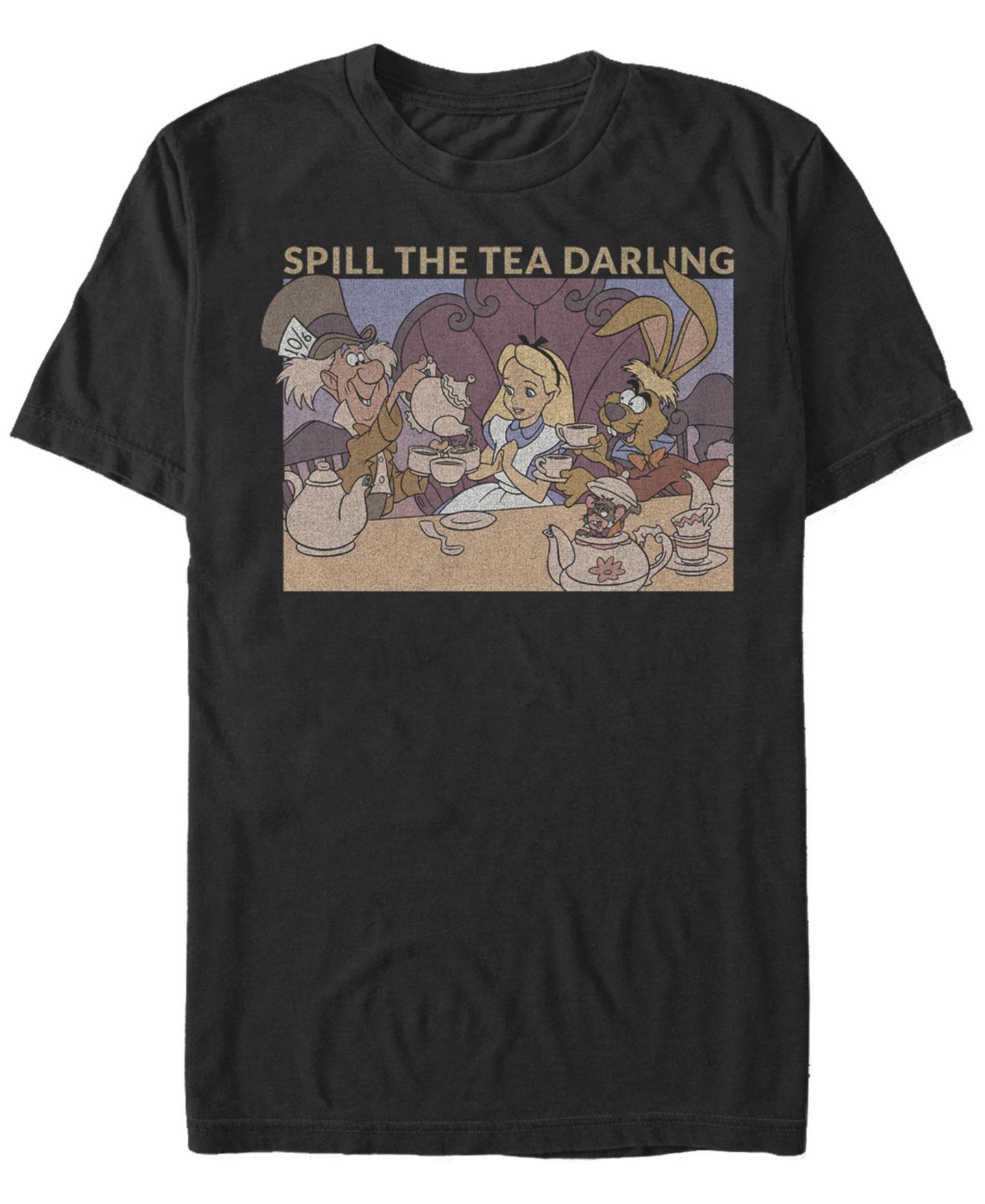 Мужская футболка Fifth Sun Alice in Wonderland Spill The Tea Short Sleeve, цвет: Чёрный — фото 1