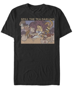 Fifth Sun Men's Alice In Wonderland Spill The Tea Short Sleeve T-shirt In Black