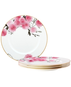 Noritake Yae Set Of 4 Dinner Plates, 10-1/2" In White And Pink